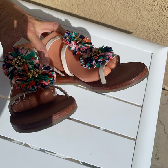 Boden white strappy leather with appliqués sandals size 8-8.5 ( European 39) - Picture 6 of 14